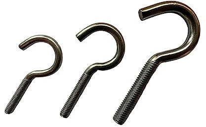 Inetbot Edelstahl Schraubhaken gebogen metrisch M5 M6 M8 Hakenschraube (M5 x 50 mm (25 Stück))