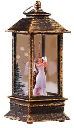 Harilla Beleuchtete Weihnachts-Schneekugel-Laterne, Tischornament, dekoratives Kunsthandwerk, Desktop-Statue für Schreibtisch, Schlafzimmer, Weihnachten, Engel