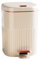 F Fityle Cubo de Basura con Pedal, Cubo de Basura, Cubo de Basura Impermeable, Cubo de Basura para baño, contenedor de Basura para Entrada y Dormitorio, Dorado Blanco 8L