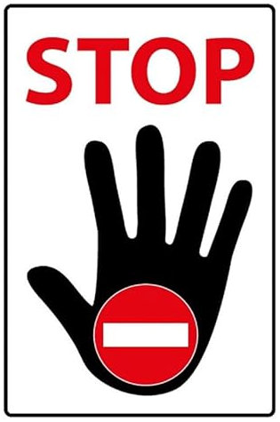 mrdeco Metall Schild 12x18cm gewölbt Stop Verbot der Einfahrt Warnschild Hinweis Blechschild