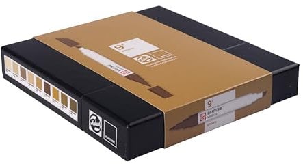 Talens | Pantone Markierungsstift 9er Set Brown | Dual-Tip-Stift mit Pinselspitze und Keilspitze | Wasserbasierte, pigmentierte Tinte in Pantone-Farben