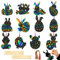 OCCOUMR 36 Stück Ostern Kratzbild, Ostereier Basteln Kratzbilder für Kinder, Osterbastelset Kratzeier, mit 36 Stück Holzstäbchen und 10 Stück Bunte Bänder für Ostern Party Dekoration Geschenk