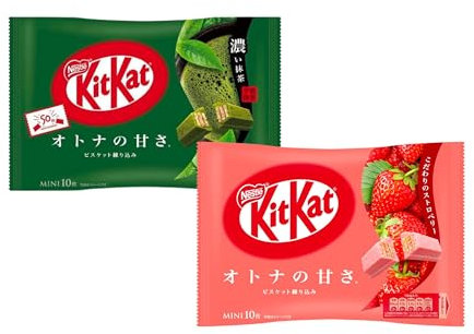 Kitkat Lot de 2 barres chocolatées – Fraise et matcha – du Japon – OG ASIA – 2 x 111 g