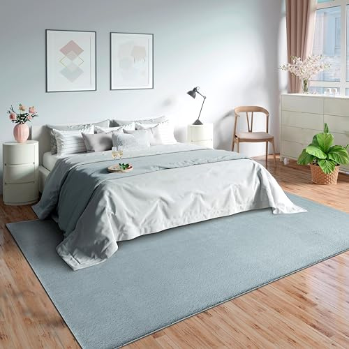 Mia's Teppiche Olivia Wohnzimmer/Schlafzimmer Teppich - waschbar - 60x110 cm, Blau