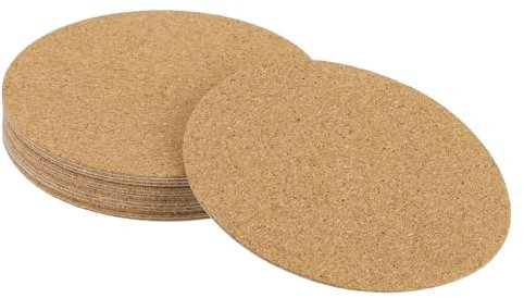 sourcing map 90mm(3.54) Round Coasters 1mm Thick Cork Cup Mat Pad for Tableware 12pcs
