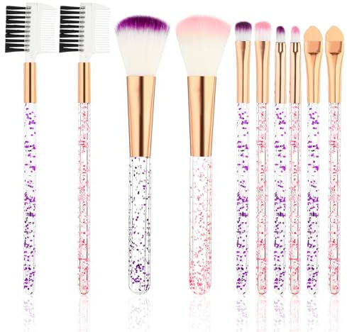 WLLHYF Kristall Makeup Pinsel Set, Kunstfaser Pinsel Werkzeugset für Foundation Lidschatten Eyeliner Concealer Rouge Lippenmischung
