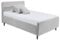 Stella Trading Peach Polsterbett Bettgestell 120x200, Silber - Modernes Einzelbett in Cord-Optik mit Holzfüßen - 129 x 108 x 215 cm (B/H/T)