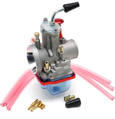 Filtro Carburatore Carburatore per Moto Trasparente con Vaschetta Galleggiante 21 24 26 28 30 32 34mm con Power Jet per Motore da Corsa per Bici da Corsa 2T 4T(21mm)