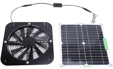 Ventilateur D'extraction à énergie Solaire, Ventilateur D'extraction Solaire 100 W 13,5 Pouces, Ventilateur de Ventilation Solaire pour Poulaillers, Serres, Hangars, Abris pour