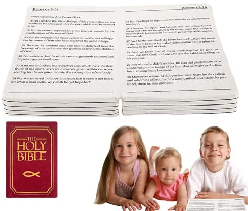 1 Stück Kissenbibel – Glaubensbibelkissen, gefülltes Kissen in Buchform | Glaube-Bibel-Kissen, Buch-Plüsch, das Sich öffnen lässt, bequemes Bibel-Kissen, Buch-Buch-Plüschkissen für Frauen Kinderzimme