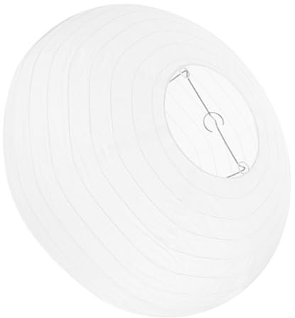 KITANDOVE Lampenschirm Rund Weiß Papier Laterne Classic Bamboo Style Gerippter Lampenschirm Deko für Party Garten Hochzeit Dekoration 40cm