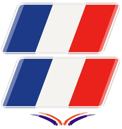 QEDBOJE 2 pièces Drapeau français en Aluminium Badge Grille Badge Autocollant décoration