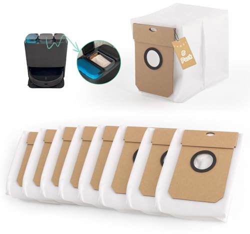 RongZy 8 Pack Bolsas de Recambio Compatible con Conga 11090 Aspirador Accesorios 2L Bolsas de Polvo para Conga 11090/13090 Bolsas de Vacio Respuesto para Aspiradora