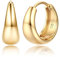 JeweBella Kleine Dicke Ohrringe Gold für Damen 18K Vergoldete Hypoallergene Chunky Goldene Creolen Huggie Offene Tropfen Zirkonia Ohrringe
