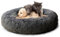 CALIYO Hundebett Grosse Hunde, Katzenbett Flauschig, Katzenkissen Hundekissen Waschbar, Trocknergeeignetes Katzen Bett, Hundebetten Rund Katzenkörbchen Durchmesser 100 cm(Dunkelgrau)