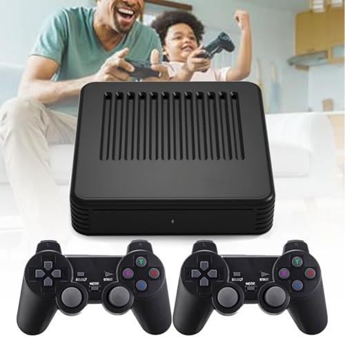 NVYAZJ Console De Jeu Vidéo, Sortie HD HDMI 1080P, Clé De Jeu Rétro Plug & Play avec 2 Doubles Contrôleurs sans Fil, 256 Go Intégrés, Plus De 60 000 Jeux pour Enfants Et Adultes