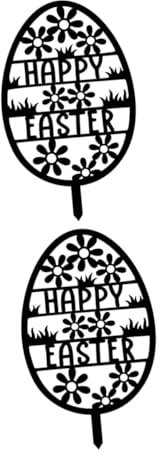 BESPORTBLE 2pcs Easter Ground Cup Garden Stake Sculpture Stake Sign Spring Outdoor Decoration Basket Eggs Lawn Decorations Lawn Ornaments Holder Acrylic