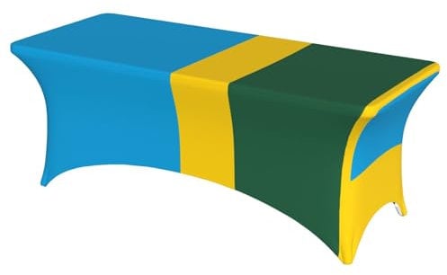 DngSer Rechteckige Tischdecke mit Ruanda-Motiv, dehnbar, für den Innen- und Außenbereich geeignet, perfekt für Bankette, Empfänge und mehr