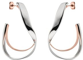 Purelei® Balance Ohrhänger Ohrringe – Elegante Bicolor-Ohrringe inspiriert vom Möbiusband, aus hochwertigem Edelstahl in Gold, Silber oder Roségold, 45,5 mm (Silver/Rosegold)