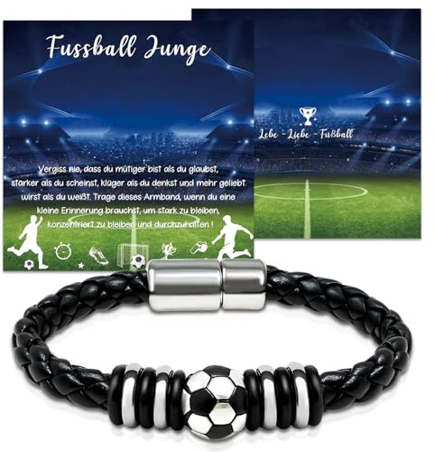 Fussball Geschenke Jungen 5 6 7 8 9 10 11 12 13 14 Jahre, Fussball Armband Jungen Geschenke zur Kommunion Konfirmation Firmung Jugendweihe Einschulung Ostern Weihnachten