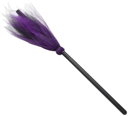 GALPADA Halloween Hexenbesen Requisite Aus Kunststoff Mit Netzdesign Für Kostümpartys Und Cosplay Vielseitiges Zubehör Für Halloween Feiern Farbe Zufällig Ausgewählt