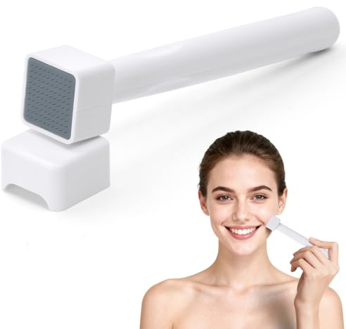 ALIIP Derma Stamp Non réglable Derma Stamp 0.5mm 100 Pointes Microneedling Stamp, pour Le Visage, Rides, Vergetures, Cheveux Barbe, La Croissanc Cheveux Needles Professional Microneedling Derma