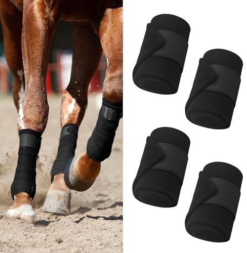 Yuhtech 4 polainas de malla para caballo, vendajes para patas de caballo, polainas para caballos