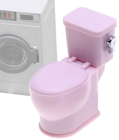 Home Toilet - Mini Toilet 3 x 6 x 6 cm PP Seat Fun Bathroom Accessory with Flush Sound | Cute Home Furniture