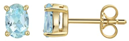 Celesta Gold Damen Ohrstecker 375 Gelbgold Blautopas 375/- Gold 0,7cm Glänzend Blautopas beh. gelb 428320006-2
