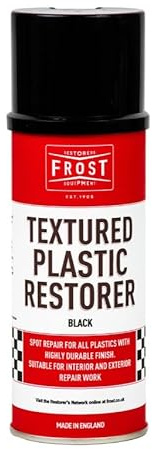 FROST Black Textured Plastic Restorer Aerosol, 400ml, Fast-Drying Automotive Spray Paint for Bumpers, Trims, Plastic Panels, Interior and Exterior Repair Work