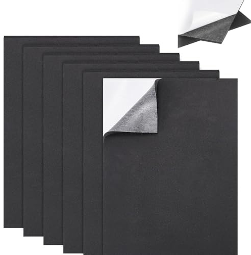6 Stück Selbstklebende Moosgummi Platten,210 X 300 X 3 Mm,Schwarz,Eva Schaumstoff Mit Starkem Kleberücken Für Basteln,Möbelschutz,Schmuckkasten-Einlagen & DIY-Projekte