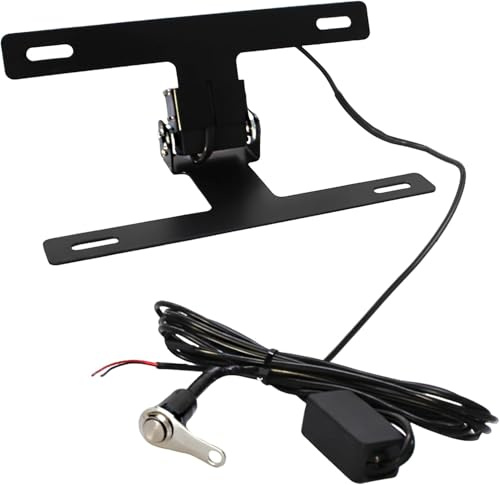 Universal Motorcycle License Plate Holder Flipper, Adjustable Motorcycle Electric Fold License Plate Holder, Replacement Motorcycle Modification