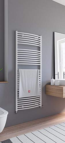 Schulte Badheizkörper Europa, 153 x 60 cm, 823 Watt Leistung, Anschluss beidseitig unten, alpinweiß, Heizkörper mit Handtuchhalter-Funktion, H281535 04