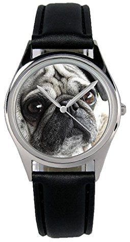 KIESENBERG Geschenk für Mops Hunde Züchter Freunde Besitzer Uhr B-2797