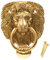Polished Solid Brass Lion Head Door Knocker + Screws - Traditional Classic Victorian Style