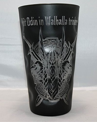 Dubbeglas mit großer Odin Gravur (Mit Odin in Walhalla trinken)