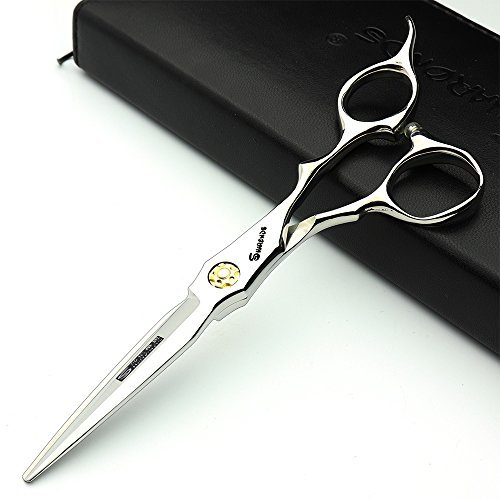 6Zoll Frisur Studio Modeling Schere Friseur Profi Haarschere JAPAN 440 C-Stahl Werkzeuge + Effilierschere(6-Zoll-Flachschere-B)