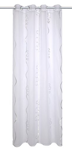 Home fashion Ösenschal Silberdruck Looping, Polyester, Silber, 245 x 140 cm