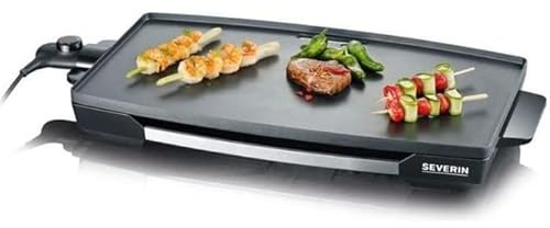 SEVERIN Tischgrill (2.200 W, XXL-Antihaftbeschichtung), Edelstahl/Schwarz, KG 2397