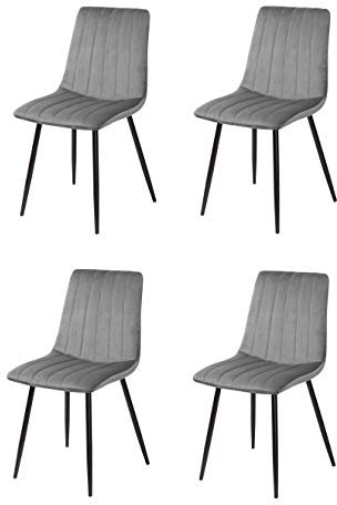 La Chaise Spaniola Denia Stuhl, Stoff, Grau, 44 cm (Breite) x 55 cm (Tiefe) x 88,5 cm (Höhe)