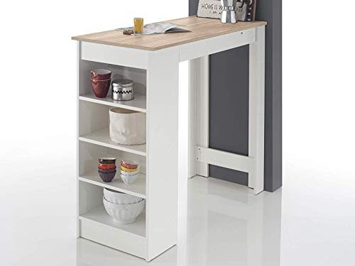 moebel-dich-auf.de Bartisch Stehtisch Mojito mit Regal in Eiche Sonoma/weiß in 115 * 50 cm