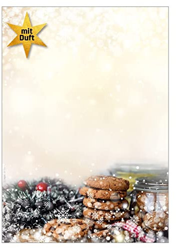 SIGEL DP304 Briefpapier Weihnachten, Besonderheit mit weihnachtlichem Zimtduft, Winter Smell, DIN A4, 25 Blatt, Weihnachtsbriefpapier