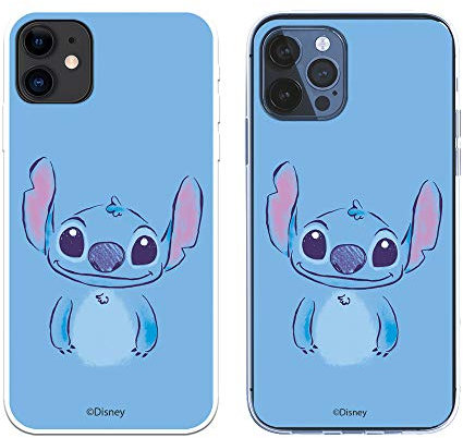 iPhone 12 Case - iPhone 12 Pro Official Lilo & Stitch Stitch Blue to Protect Your Mobile Phone - Flexible Silicone Apple Case with Officially Licensed by Disney.