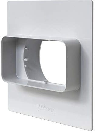 La Ventilazione PM126B - Placa para paso de pared de tubo rectangular a redondo, 120 x 60 mm - 100 mm, color blanco