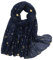 KAVINGKALY Schal für Damen Glitzerfolie Sparkle Print Schal Sun Moon Print Schals Damen Große Leichte Funkelnde Tücher Wraps (Marineblau)