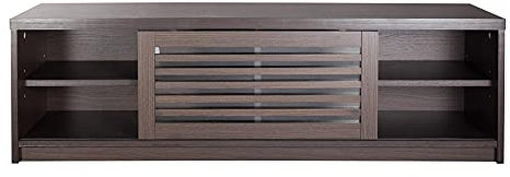 Meuble TV Buffet Moderne - Meuble TV - Portes coulissantes persiennes - 120 cm de Large