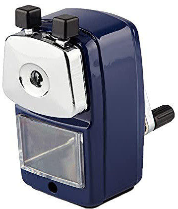Fiacvrs Desktop Manual Pencil Sharpener,School Office Desktop Pencil Sharpener For Children Hand Crank Cutte-r Student Rotary(Blue)