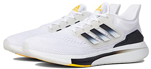 adidas Men's EQ21 Running Shoe, White/Black/Beam Yellow, 12