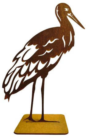 Terma Stahldesign Edelrost Storch/Fischreiher Figuren Handmade Germany, tolle gartendeko aus Rost-Metall, deko rostoptik, Rostfiguren Tiere, rostfiguren Garten, Rostdeko (Storch/Fischreiher)