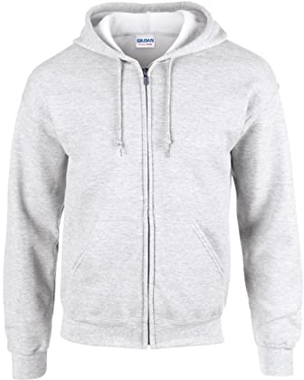 Gildan Heavy Blendâ Full Zip Hooded Sweatshirt Sweatshirt Ash Grey, m Unisex Erwachsene, Grau (Ash Grey), M